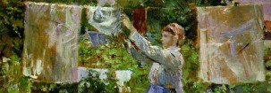 Detail of 'Peasant Hanging out the Washing' by Berthe Morisot, 1881